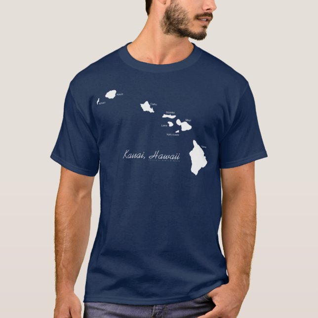 Kauai Hawaii med Hawaiianska öarna T Shirt (Framsida)