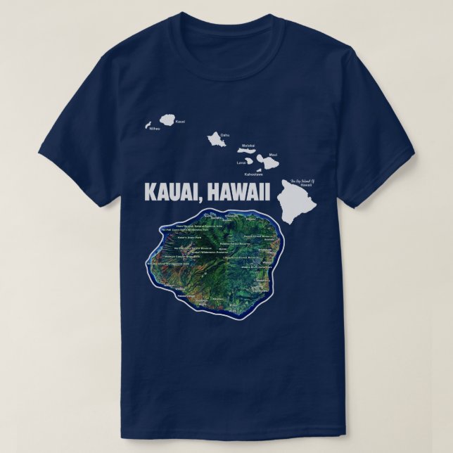 Kauai Hawaii med Hawaiianska öarna T Shirt (Design framsida)