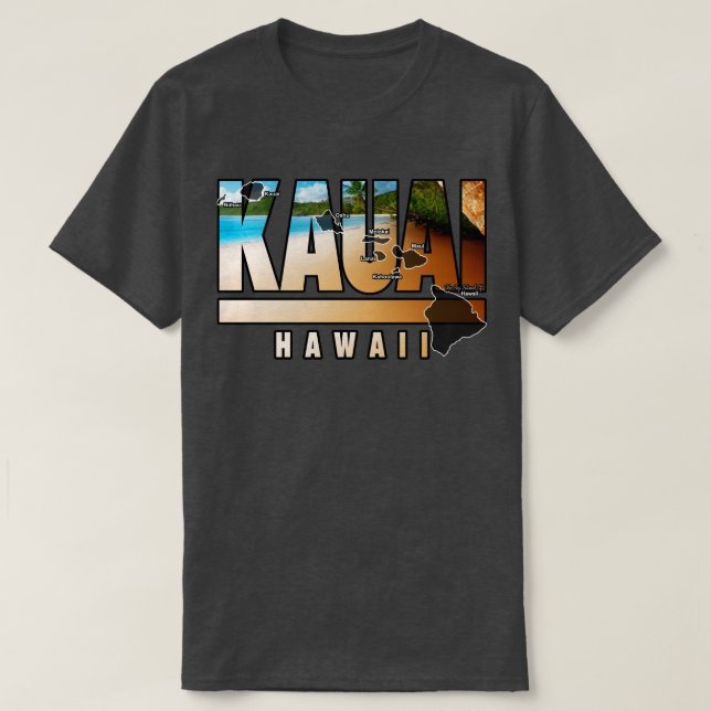 Kauai Hawaii Med Hawaiiöar T Shirt (Design framsida)