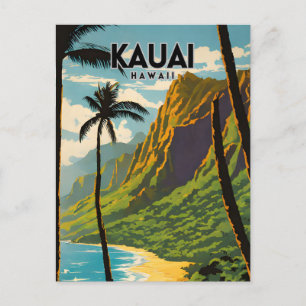 Kauai Hawaii Nostalgic Retro Travel Vykort