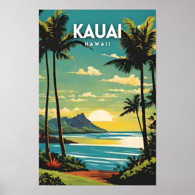 Kauai Hawaii Nostalgic Vintage Poster (Framsidan)