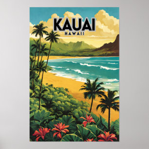 Kauai Hawaii Nostalgic Vintage resor Poster