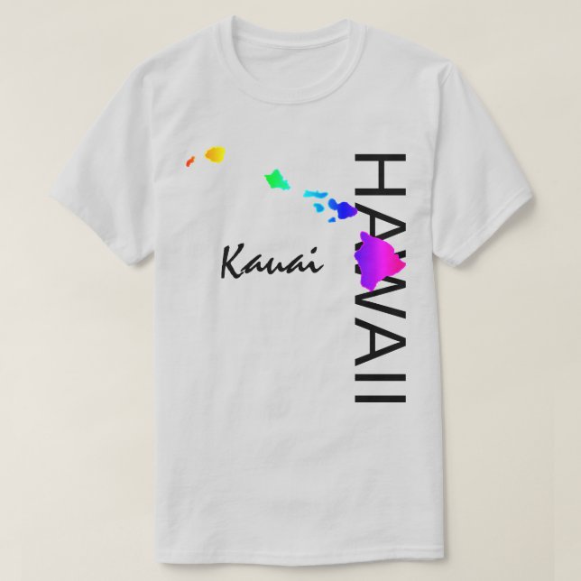 KAUAI - HAWAII-ÖARNA NEON RAINBOW T SHIRT (Design framsida)