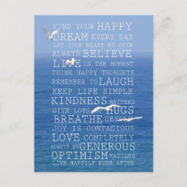 Kauai Hawaii Ocean Fåglar Inspirerande Citat Vykort
