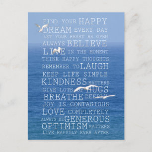 Kauai Hawaii Ocean Fåglar Inspirerande Citat   Vykort