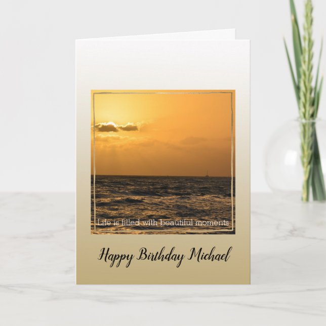 Kauai Hawaii Ocean Sunset Bevackra Moments Kort (Framsida)