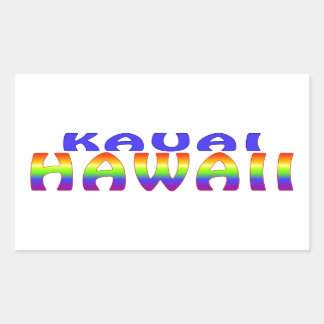 Kauai Hawaii regnbågeord Rektangulärt Klistermärke