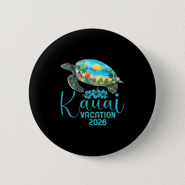 Kauai Hawaii Resa 2026 Sea Turtle Summer Vacation Knapp (Framsida)
