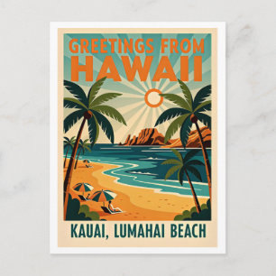 Kauai, Hawaii Retro Resor Vykort