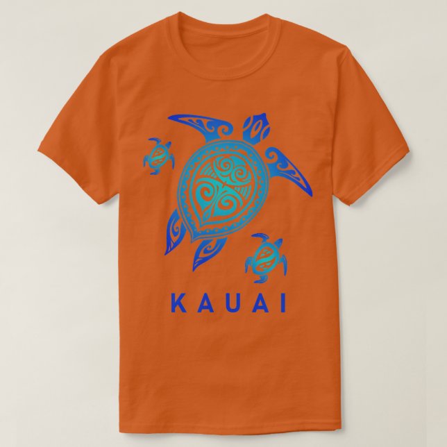 Kauai Hawaii Sea Blue T Shirt (Design framsida)