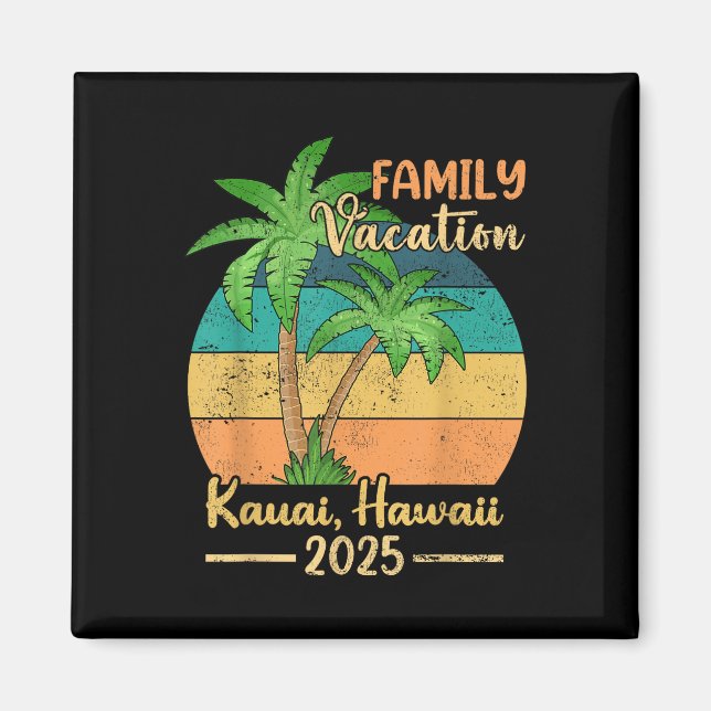 Kauai Hawaii Strand Familjesemester 2025 Sommar  Magnet (Framsidan)