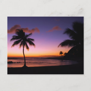 Kauai Hawaii Sunset Postcard Vykort
