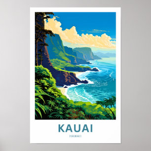 Kauai Hawaii Travel Skriv ut Poster
