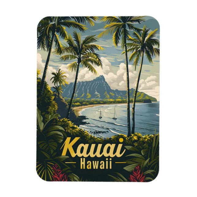 Kauai Hawaii vintage Magnet (Vertikal)