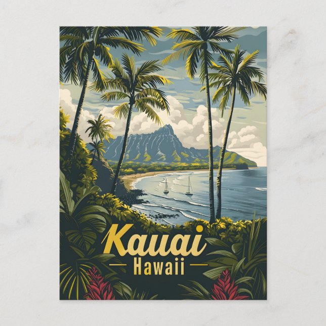 Kauai Hawaii vintage Vykort (Framsida)