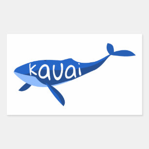 Kauai Hawaii Whale Rektangulärt Klistermärke