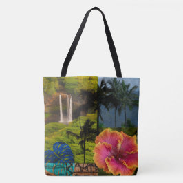 Kauai hawaiiansk kragevästbar strandväska tygkasse