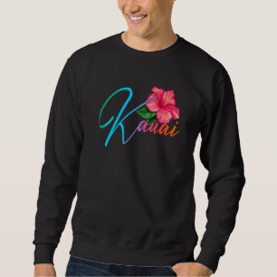 Kauai hawaiianska hibiskusblommor Hawaii Beach Lua Lång Ärmad Tröja