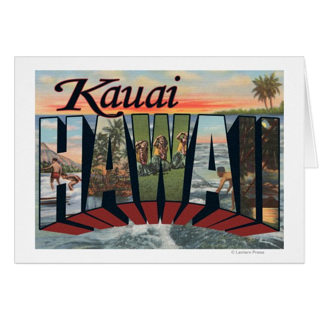 Kauai, HawaiiLarge Brev ScenesKauai, HI Hälsningskort (Framsidan Horizontal)