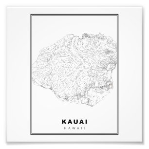 Kauai Karta Fototryck