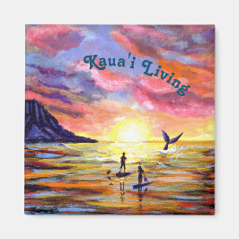 Kauai Living Ocean Paddle Boarding Magnet
