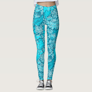 Kauai Morgawaiian Protea Blommigt Leggings