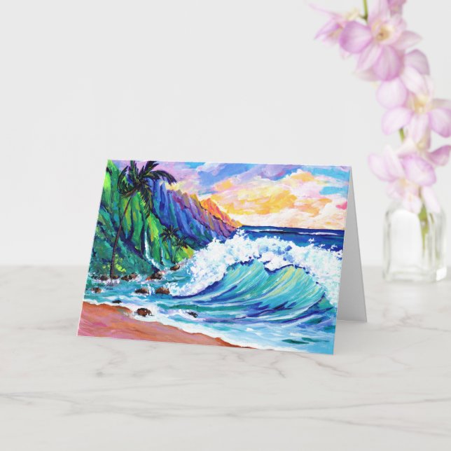 Kauai Na Pali Coast Tropiskt Grattiskort Kort (Orkide)