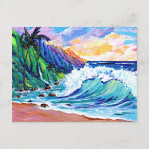 Kauai Na Pali Kusten Tropical Postcard Vykort