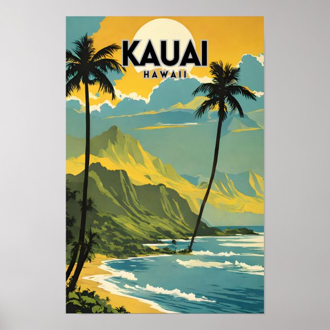 Kauai Nostalgic Travel Poster (Framsidan)