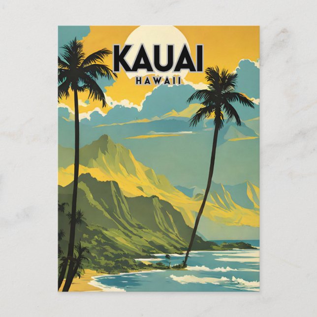 Kauai Nostalgic Travel Vykort (Framsida)