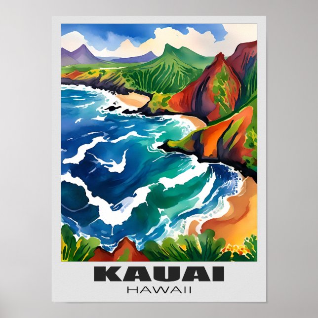 Kauai Paradise Wall Art - Tropical Hawaii Island Poster (Framsidan)