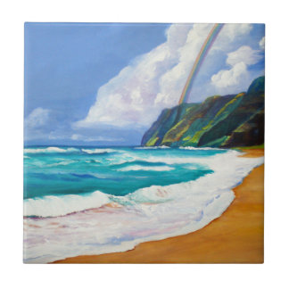 Kauai Polihale Beach med Rainbow Ceramic Tile Kakelplatta