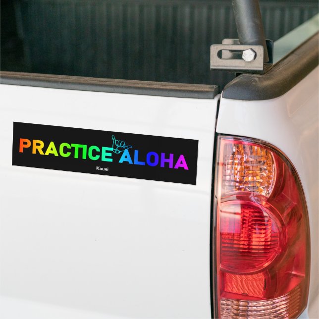 Kauai Practice Aloha Rainbow Shaka (Hitt lös) Bildekal (På lastbil)