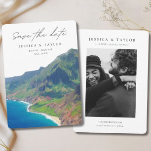 Kauai Save Date Hawaii Bröllop Inbjudningar