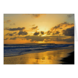Kauai strandsolnedgång, Niihau på horisonten Hälsningskort