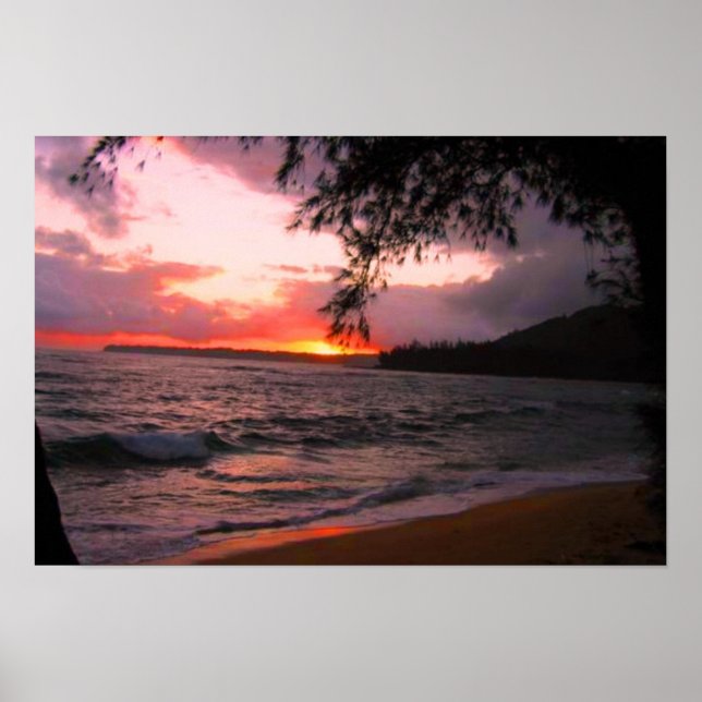 Kauai sunset kanvastryck poster (Framsidan)