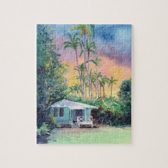Kauai Sunset Vacation Cottage Tropical Game Pussel (Vertikal)