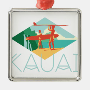 Kauai Surfers Julgransprydnad Metall