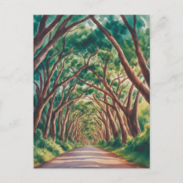 Kauai Träd Tunnel akvarell Vykort