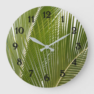 Kauai Tropical Handflatan Träd Lövs Stor Klocka