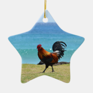 Kauai tupp julgransprydnad keramik