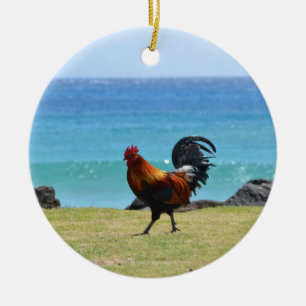Kauai tupp julgransprydnad keramik