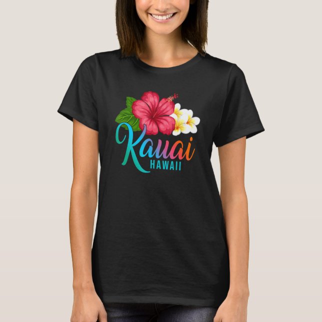 Kauai-vaccinering med hawaiisk tropisk Hibiscus Fl T Shirt (Framsida)