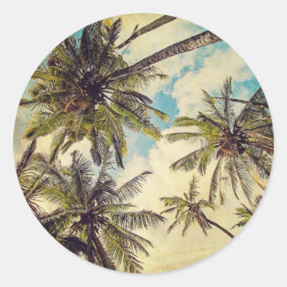 Kauai Vintage Handflatan Träd Sticker Runt Klistermärke