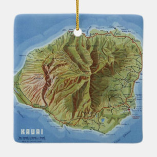 Kauai Vintage Karta Julgransprydnad Keramik
