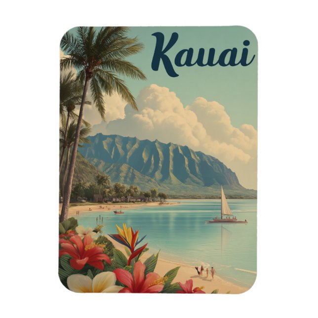 Kauai vintage magnet (Vertikal)