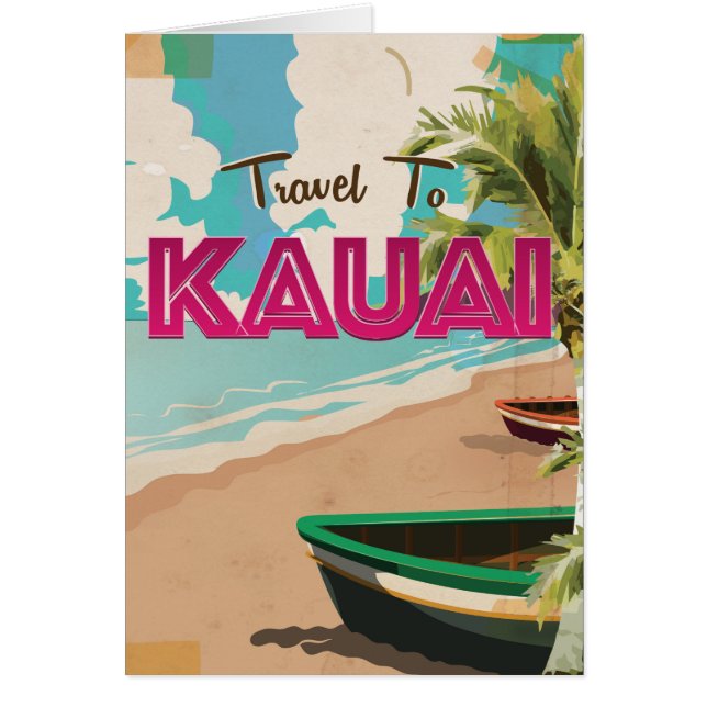 Kauai Vintage semester Poster Hälsningskort (Framsidan)