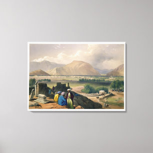 Kaubul, från ett förstörande fält på bergsranden canvastryck