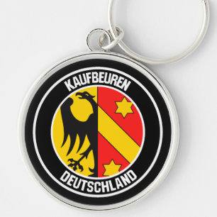 Kaufbeurenrunda Emblem Rund Silverfärgad Nyckelring