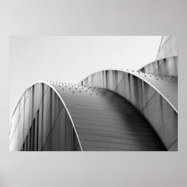 Kauffman Center Black and White Kurvor Kansas City Poster